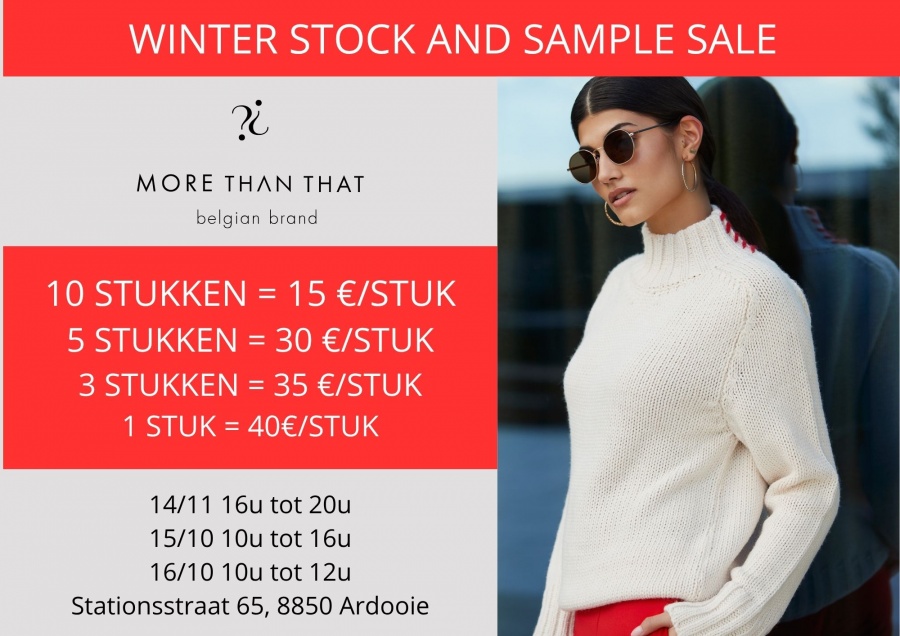 Winter stock- en sampleverkoop More Than That.