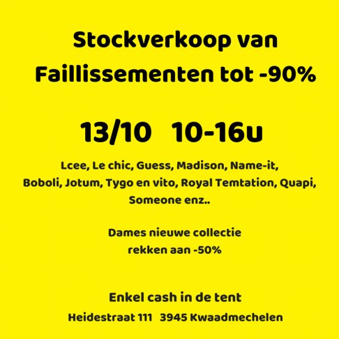 Stockverkoop van Faillissementen tot -90%