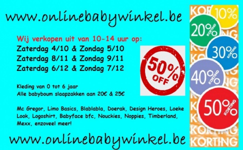 uitverkoop outlet shop Onlinebabywinkel.be