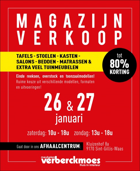 Magazijnverkoop Meubelen Verberckmoes