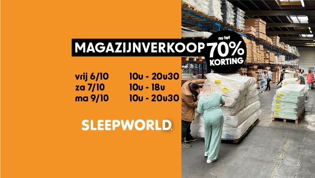 Sleepworld magazijnverkoop