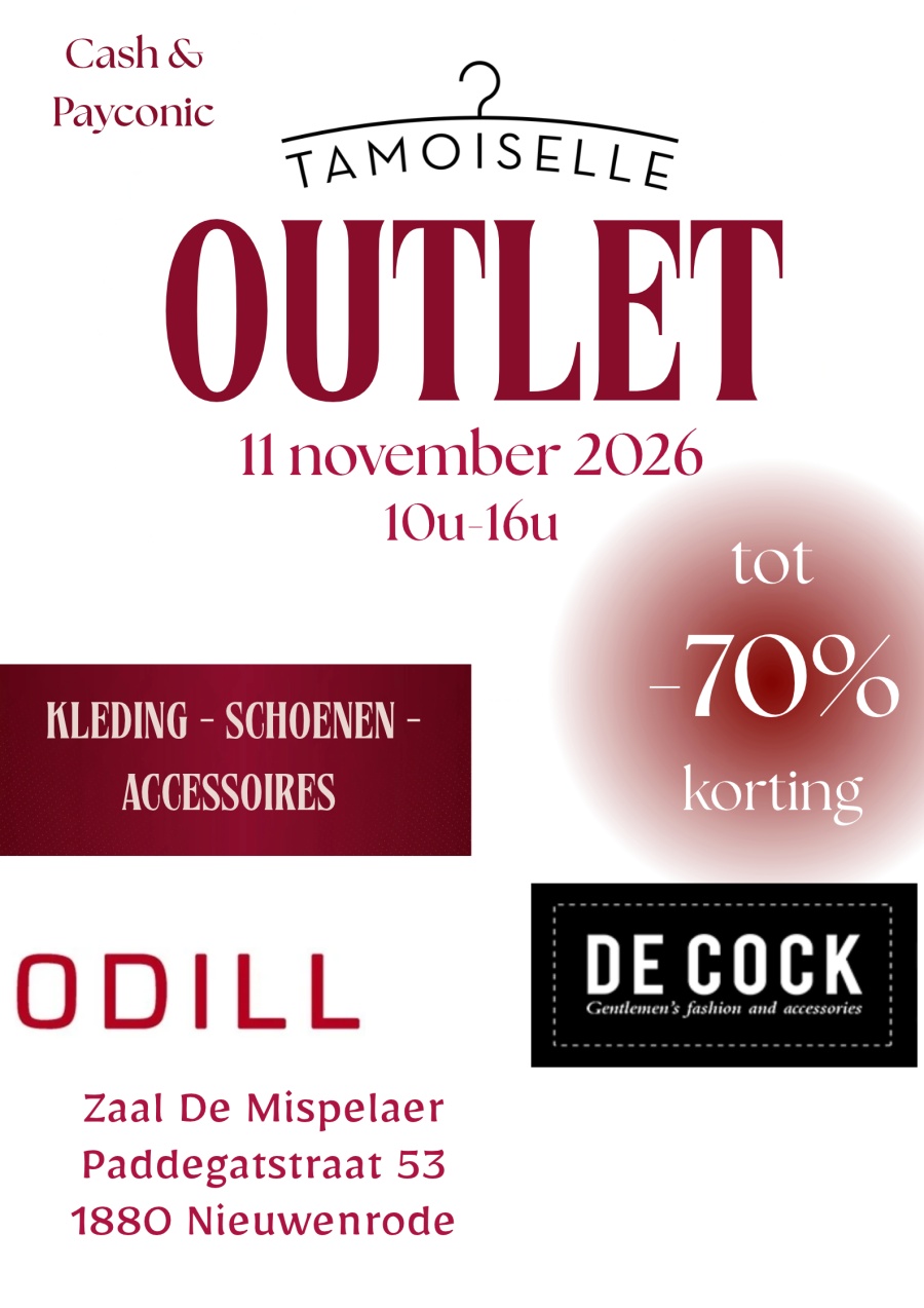 Outlet Kleding and schoenen, Zaal De Mispelaer Nieuwenrode (1880)