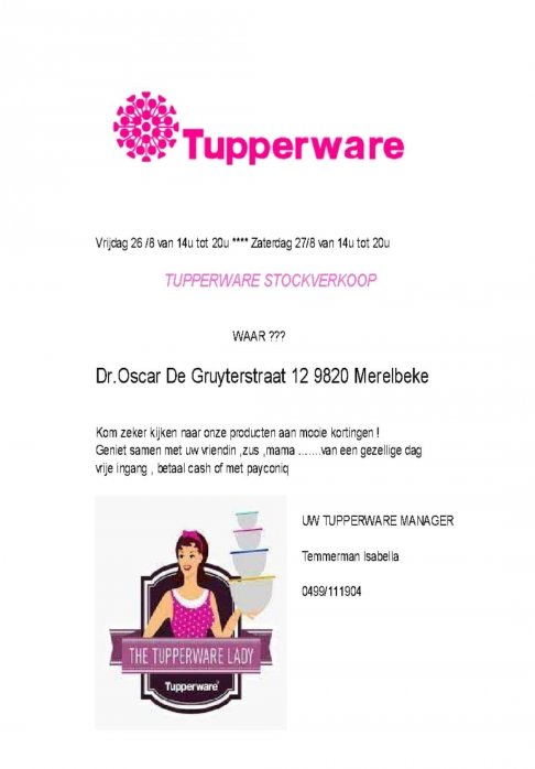 Tupperware stockverkoop