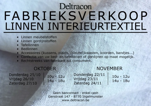 Fabrieksverkoop Linnen Interieurtextiel (Oktober 2018)