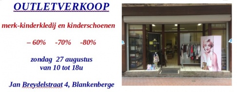 Merk-outletverkoop kinderkledij en kinderschoenen