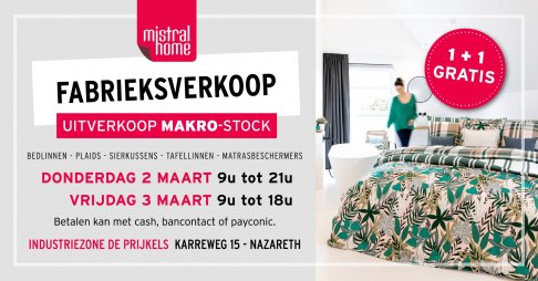 Fabrieksverkoop Mistral Home (dekbedovertrekken en plaids) - Makro stock