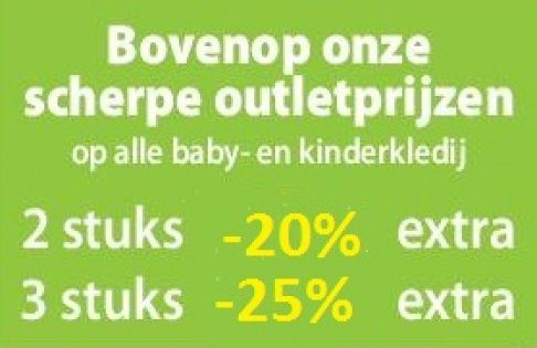 Tot -25% bovenop onze scherpe outletprijzen!!