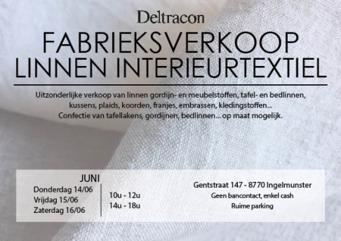 Fabrieksverkoop Linnen Interieurtextiel (Juni 2018)