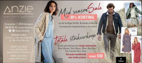 Anzie Totale stockverkoop & Mid Season Sale