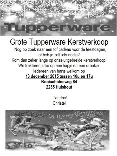 Grote Tupperware kerstverkoop