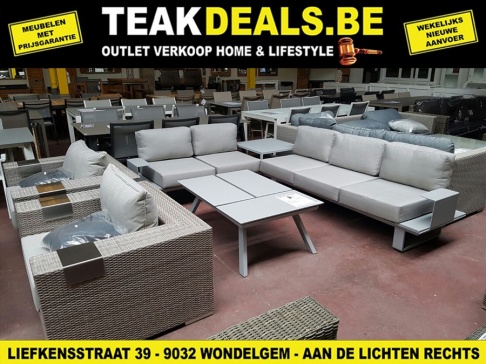 MEGA STOCKVERKOOP TUINMEUBELEN: TUINSETS & LOUNGEMEUBELEN IN ALU OF TEAK - INTERIEUR, BADKAMERMEUBELEN & DECORATIE  - 3