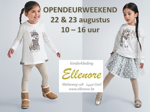 Opendeurweekend + stockverkoop kinderkleding Ellenore