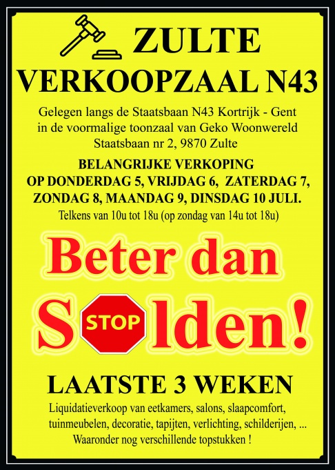 verkoopzaal N43 - liquidatieverkoop