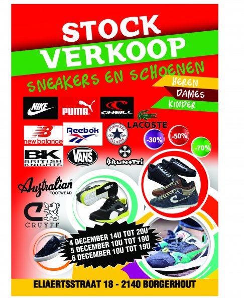 stockverkoop schoenen en sneakers