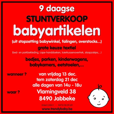 9 daagse stockverkoop babyartikelen