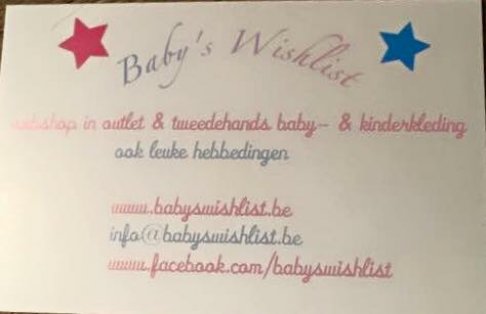 Garageverkoop www.babyswishlist.be