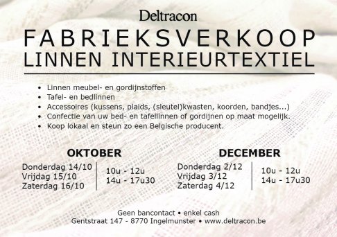 Fabrieksverkoop Linnen Interieurtextiel (Oktober 2021) - 1