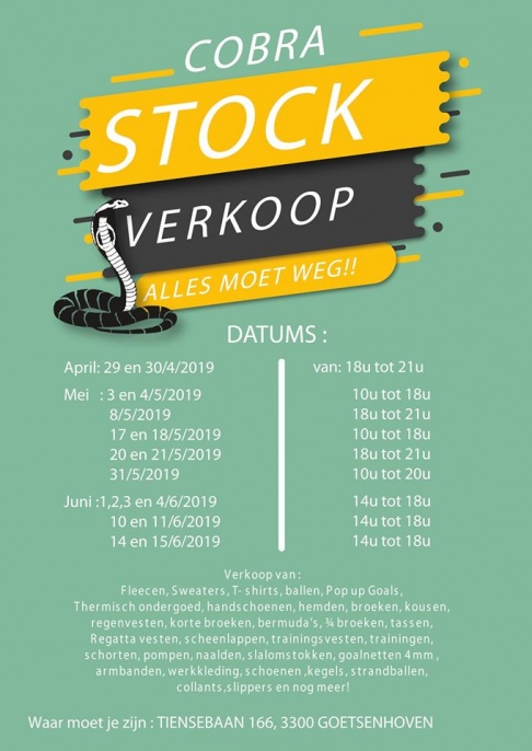 Stockverkoop Cobra Sportswear