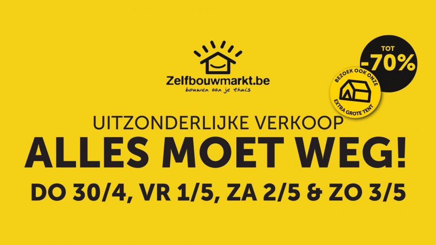 Stockverkoop Zelfbouwmarkt Ninove