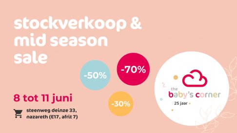 The baby's corner stockverkoop -70% & mid season sale