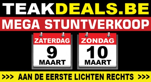 OUTLET TUINMEUBELEN - TUINTAFELS ALU OF TEAK MET GRATIS STOELEN - LOUNGE SETS & DECORATIE - INTERIEUR & BADKAMERMEUBELEN - 2