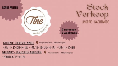 Stockverkoop Lingerie Tine - Weekend 1