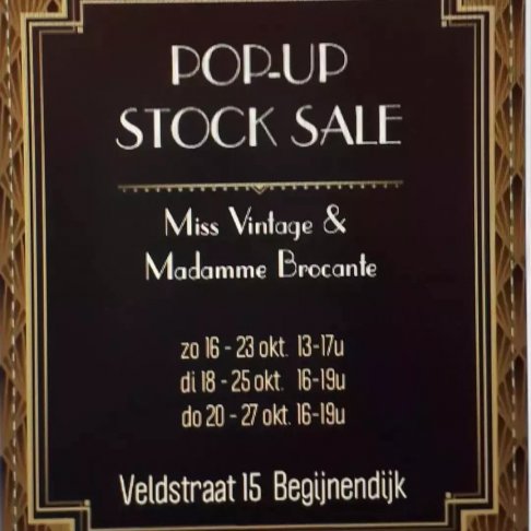 Pop-up stocksle Miss Vintage & Madamme Brocante