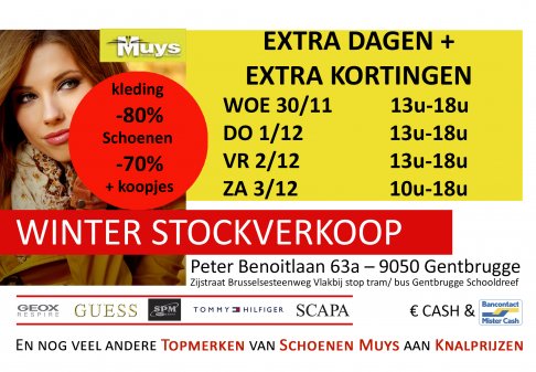 Winter stockverkoop schoenen, kleding en accessoires