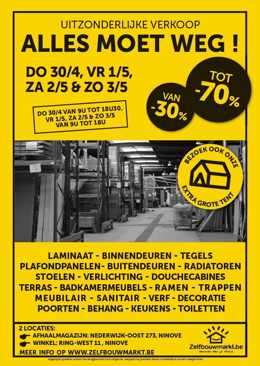 Stockverkoop Zelfbouwmarkt Ninove