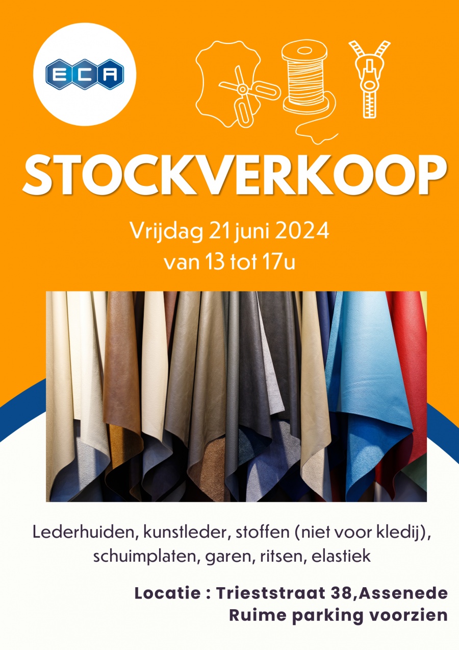 Stockverkoop ECA - Groot aanbod van leder/ stof / fournituren