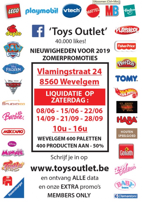 Outletverkoop merkspeelgoed en geschenken