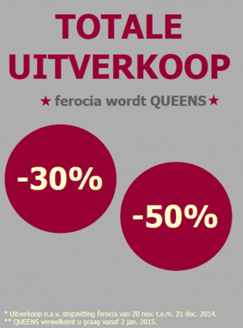 Totale uitverkoop bij Ferocia - Leuven - 2