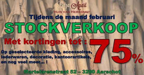 Stockverkoop BazarApart