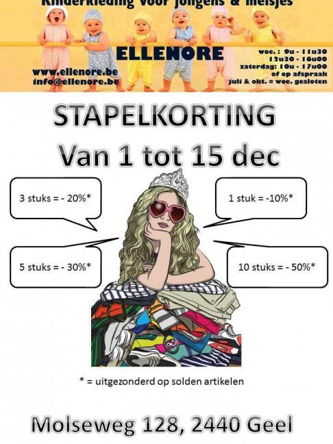 Stapelkortingen bij Ellenore