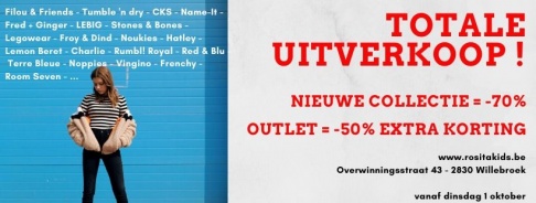 TOTALE UITVERKOOP: -70% op NIEUWE COLLECTIE!