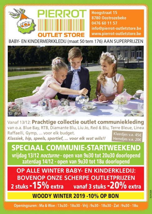 Outletverkoop grote collectie communiekleding