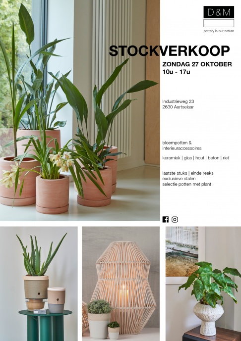 D&M stockverkoop bloempotten & interieuraccessoires