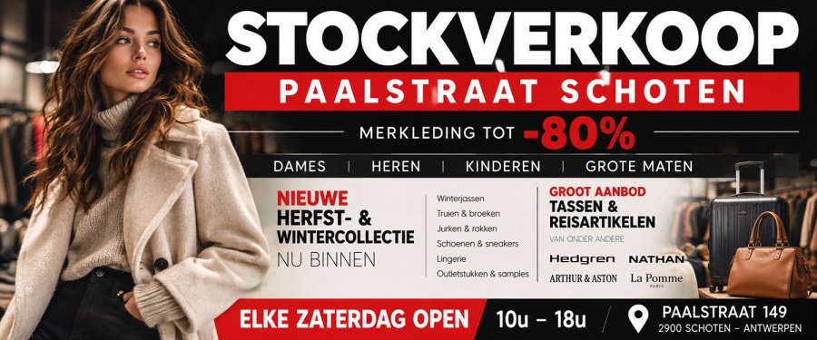Stockverkoop Schoten – nieuwe herfst- & wintercollectie