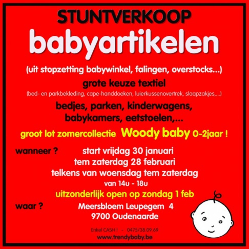 Stuntverkoop babyartikelen