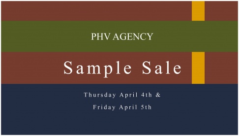 PHV Agency Sample Sale April 4th and 5th