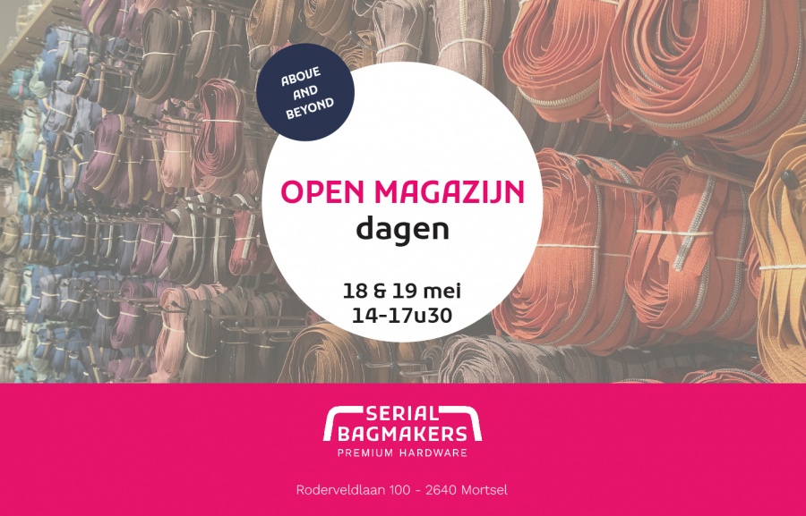 Open magazijn Serial Bagmakers (premium hardware en ritsen voor tassenmakers)