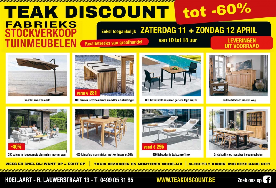 Tuinmeubelen stockverkoop Hoeilaart