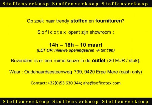 Stoffenverkoop + Outlet Dameskledij