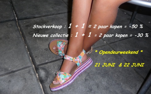Stockverkoop Kinder-Jeugdschoenen  tijdens Opendeurweekend  21 - 22 juni 2014