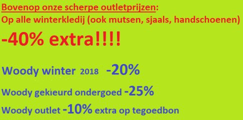 -40% extra bovenop de scherpe outletprijzen bij Pierrot Outletstore!!