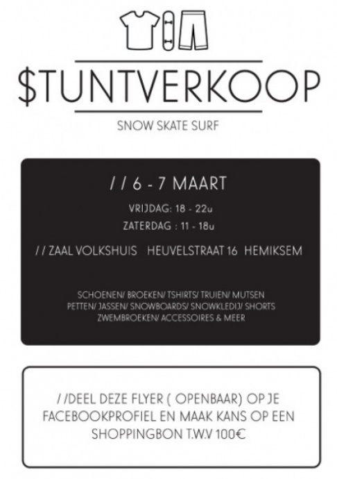 Snow, Skate, Surf STUNTVERKOOP