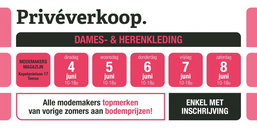 Privéverkoop modemakers - dames- en herenkleding