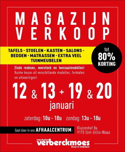 Magazijnverkoop Meubelen Verberckmoes