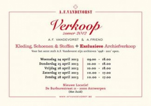 Stockverkoop A.F. Vandevorst