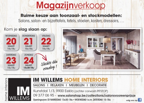 Magazijnverkoop IM WIllems Home Interiors